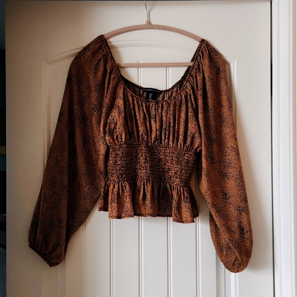 Animal print blouse size small